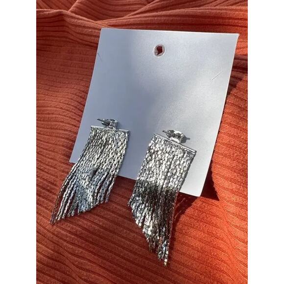 Vegas Fringe Earrings - Silver - Picture 2 of 4